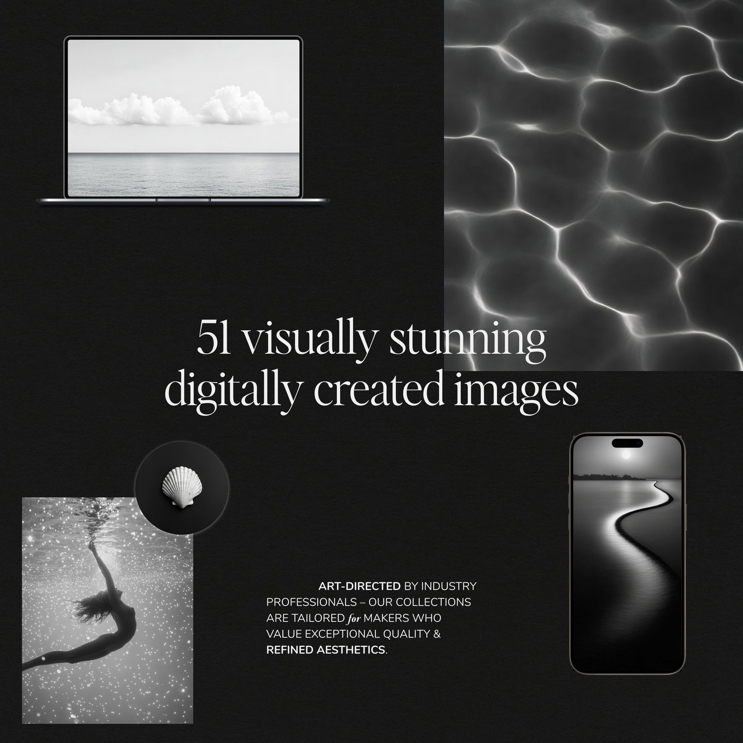 Monochrome Elegance: Dreamy Beach and Summer Aesthetic