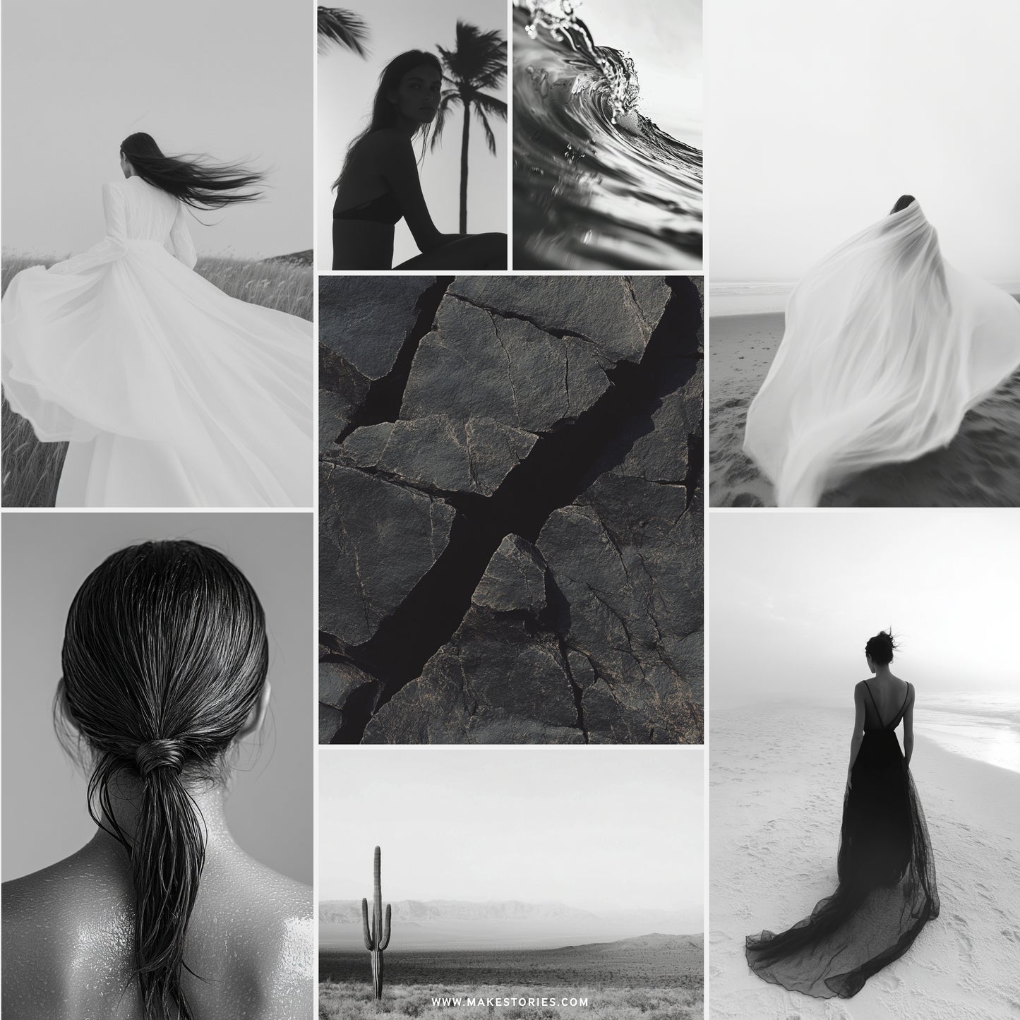 Monochrome Elegance: Dreamy Beach and Summer Aesthetic