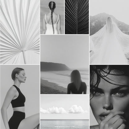 Monochrome Elegance: Dreamy Beach and Summer Aesthetic