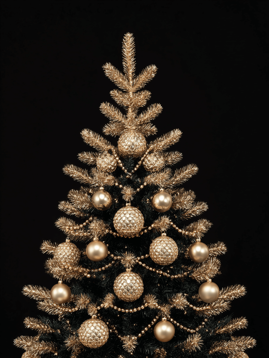free stock photo of black and gold christmas tree