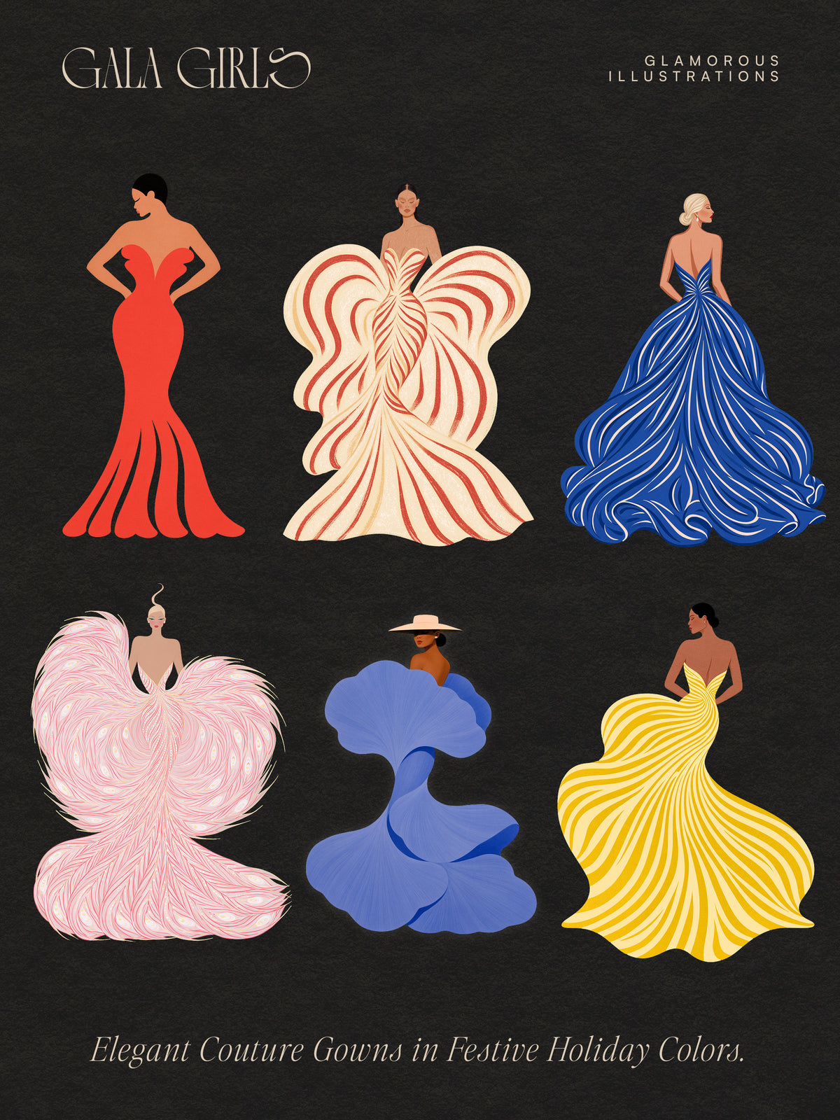 The Gala Girls — Couture Fashion Illustrations