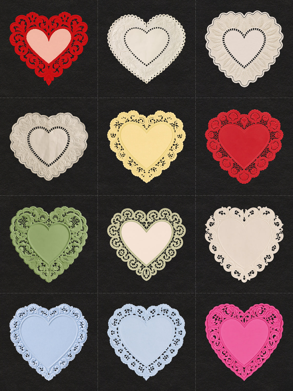 Heart Lace Paper Doily PNG