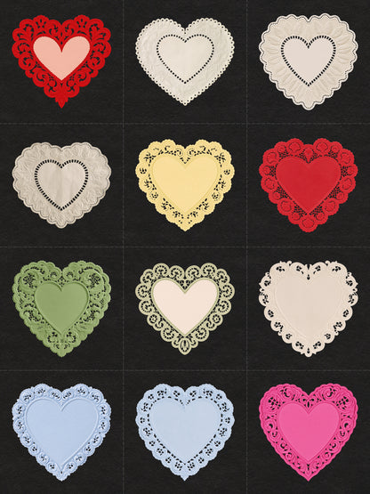 Heart Lace Paper Doily PNG