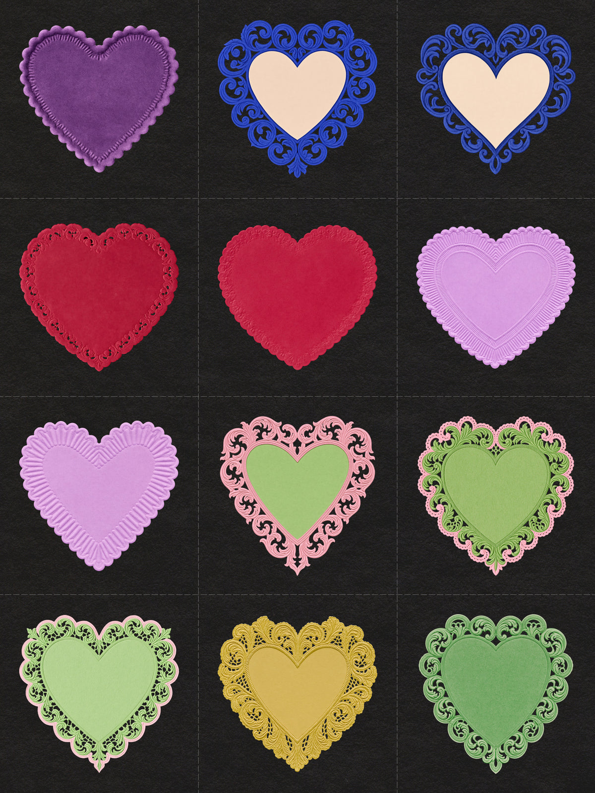 Heart Lace Paper Doily PNG