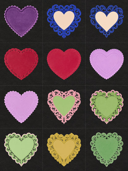 Heart Lace Paper Doily PNG
