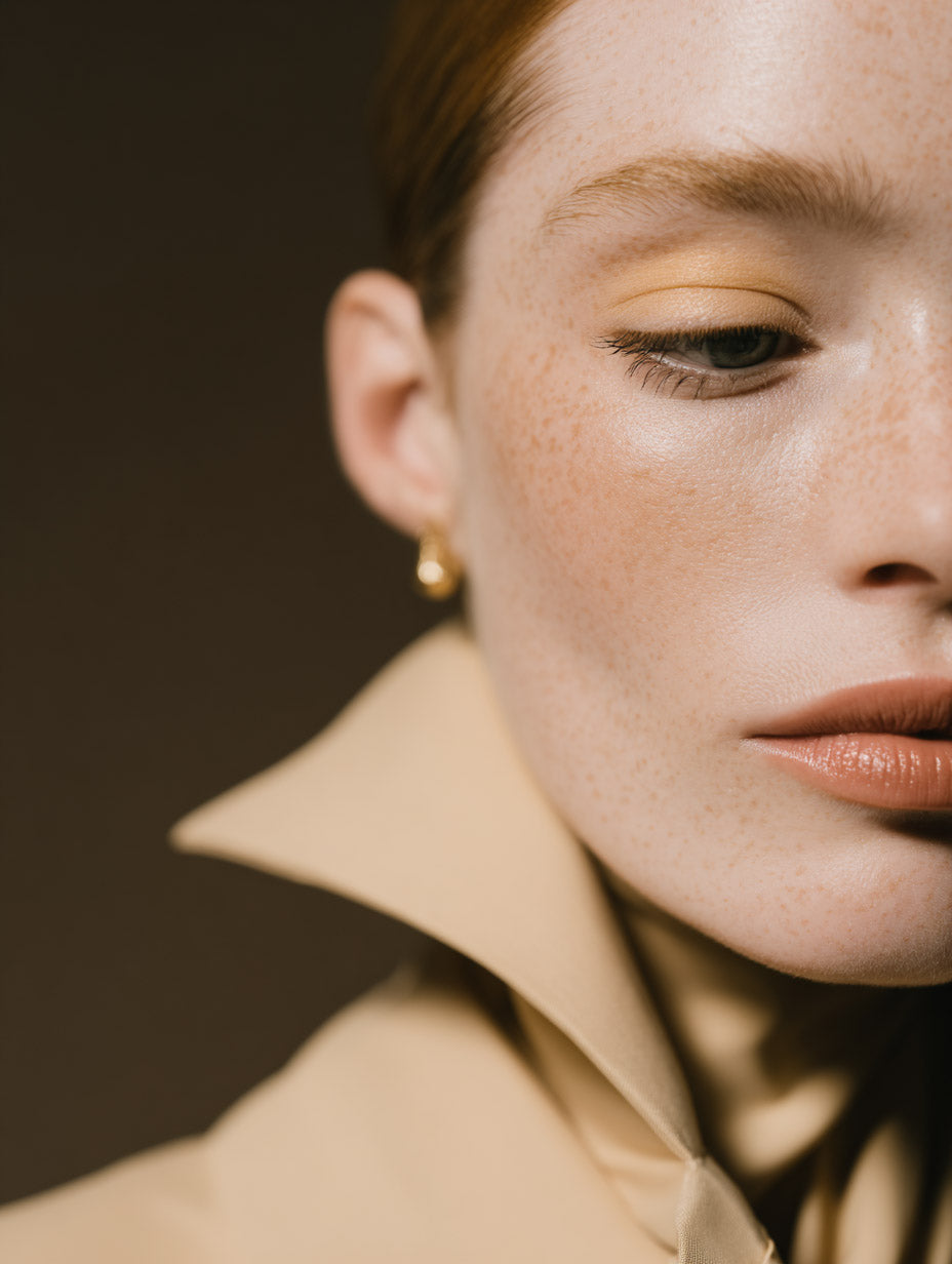 Free stock image woman in beige trenchcoat fashion closeup editorial