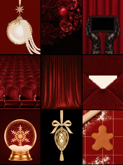 Holiday Aesthetic – 140 Luxury Red & Gold Christmas Stock Images