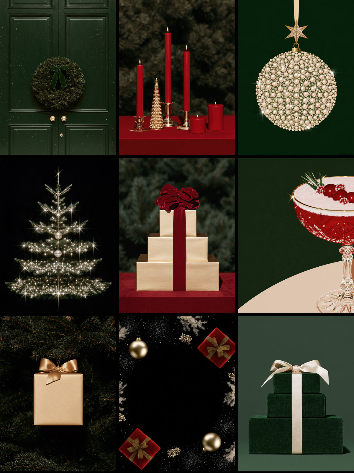 Holiday Aesthetic – 140 Luxury Red & Gold Christmas Stock Images