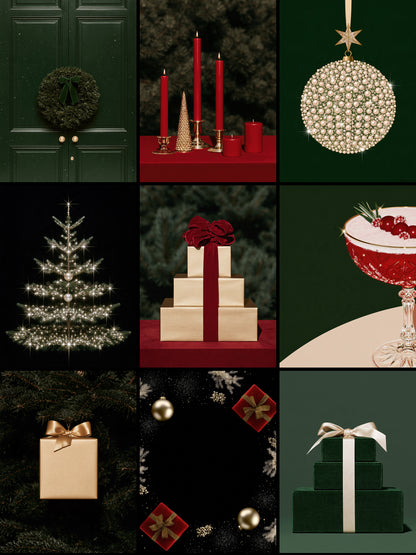 Holiday Aesthetic – 140 Luxury Red & Gold Christmas Stock Images