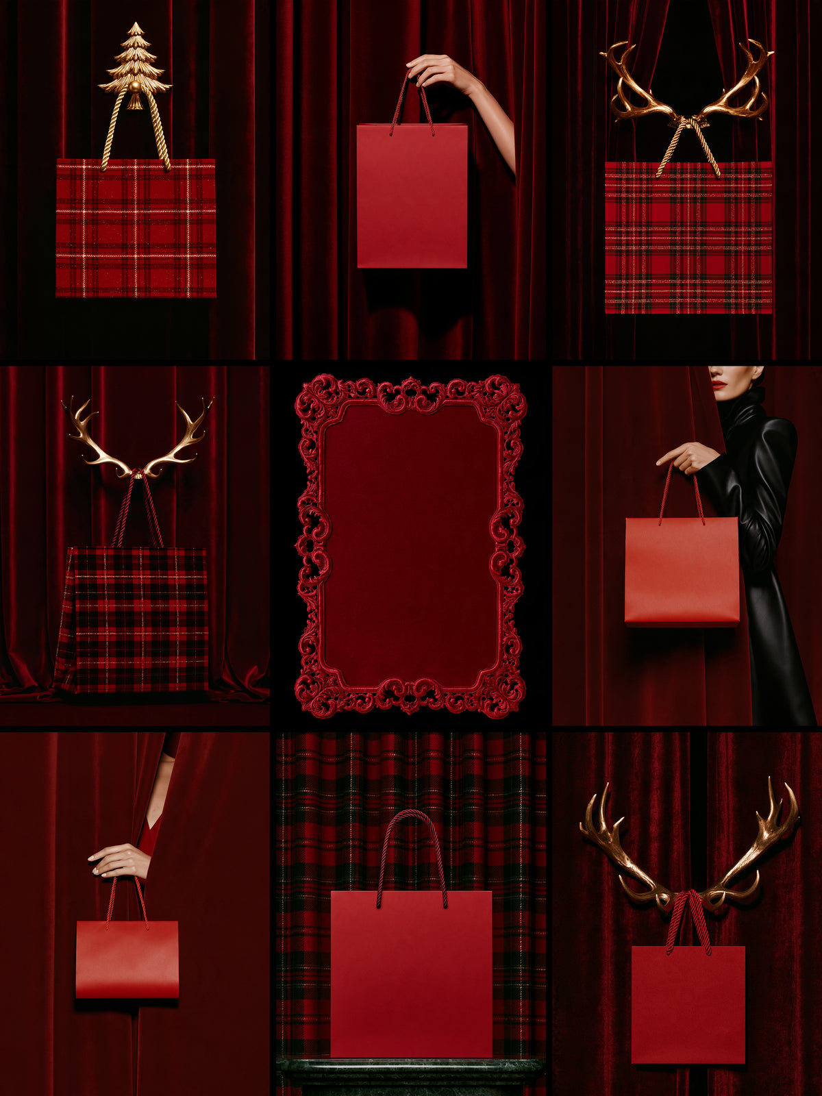Holiday Aesthetic – 140 Luxury Red & Gold Christmas Stock Images