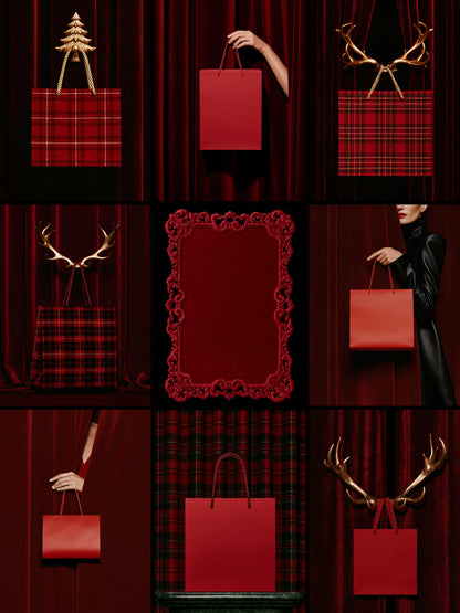 Holiday Aesthetic – 140 Luxury Red & Gold Christmas Stock Images