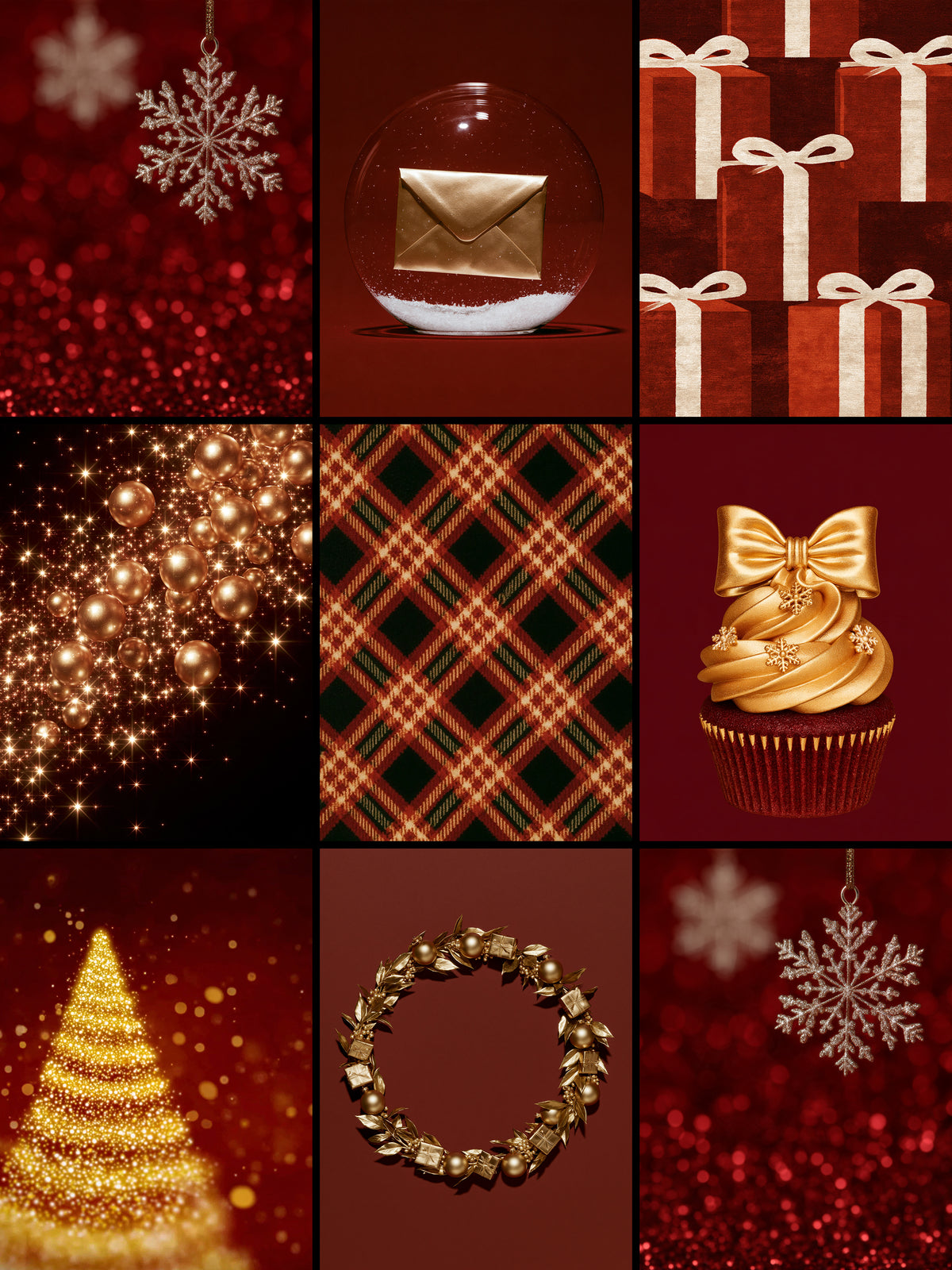 Holiday Aesthetic – 140 Luxury Red & Gold Christmas Stock Images