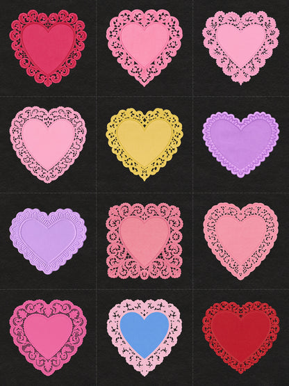 Heart Lace Paper Doily PNG