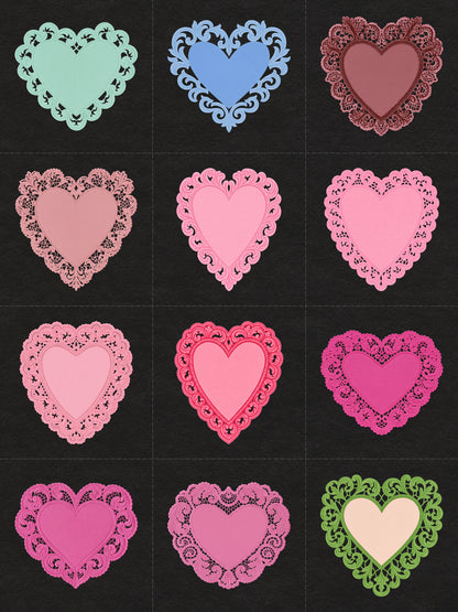 Heart Lace Paper Doily PNG